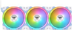Thermaltake Swafan EX12 aRGB Sync PC Cooling TT Premium Edition Fan, 120mm Fans, 500 - 2000 RPM, 57.11 CFM Standard & 56.26 Reverse Fan Blade, Pack of 3, Hydrangea Blue