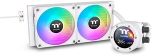 Thermaltake TH240 V2 Ultra EX ARGB Sync All-In-One Liquid Cooler, AlO Liquid CoolingFan, 120mm*2, PWM 500~2000 RPM, Mirror Waterblock, MB ARGB Sync Control, Snow