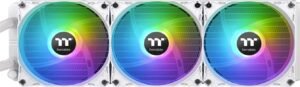 Thermaltake TH360 ARGB Sync AIO Liquid Cooler, Copper Water Block, 1500 RPM Fan Speed, 59.28 CFM Airflow, Rubber Tube, 2510 - 3 Pin, 5V ARGB Header - 3 Pin, Snow White