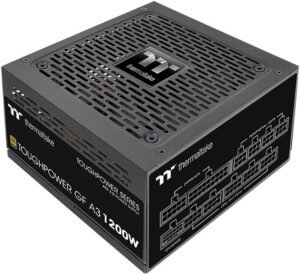 Thermaltake Toughpower GF A3 Gold 1200W PSU, True 600W 12VHPWR Connectors on PSU & NVIDIA RTX 40 Series, ATX 3.0/PCI-E 5.0, 80+ Gold, SLI/Crossfire Ready, Black
