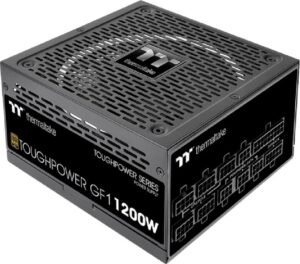 Thermaltake Toughpower GF1 1200W Watt Power Supply, Full Modular, 80 Plus Gold, PSU, Single Rail, 100 A, 140mm Fan, ATX, Black