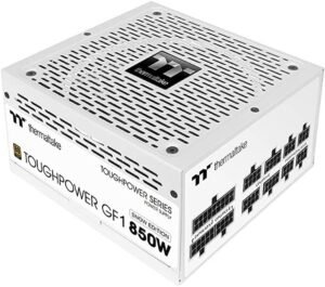 Thermaltake Toughpower GF1 850W Fully Modular Power Supply, Non Light, Full Range, Analog, 80 Plus Gold, EU, 100% Japan Capacitor, 850W Max Output Capacity, Snow Edition