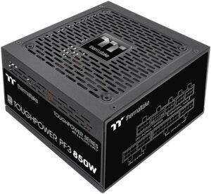 Thermaltake Toughpower PF3 Platinum Full Modular Power Supply, 850W Output Capacity, Compact Design, PCIe Gen 5.0 Ready, Active PFC, Black