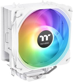 Thermaltake UX200 SE ARGB Lighting CPU Cooler, Up to 1800 RPM Fan Speed, Hydraulic Bearing, 62.72 CFM Airflow, 15 Addressable LEDs, Intel LGA 1700 / AM5, White