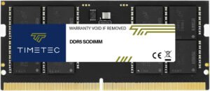 Timetec Premium DDR5 SODIMM Laptop Memory, 16GB Memory Capacity, 5600MHz Speed, CL46 CAS Latency, 44,800 MB/s Data Transfer Bandwidth, 1.1 Voltage, Unbuffered, Non-ECC
