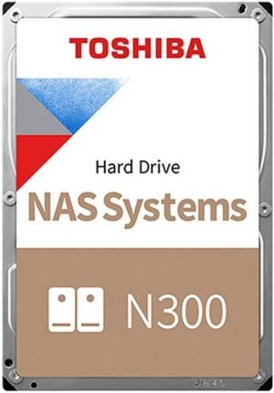 Toshiba N300 NAS 3.5" NAS Internal HDD, 8TB Capacity, 7200 RPM, 260 Mbps Data Transfer Speed, SATA 6.0 Gbit/s Interface, 512MB Buffer Size, Advanced Format, Halogen Free