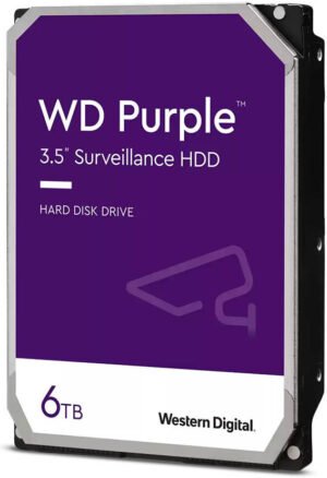 Western Digital Purple 6TB 3.5'' Surveillance Hard Drive, SATA 6 Gb/s, 256MB Cache Size, 5400 Rpm, CMR Recordin