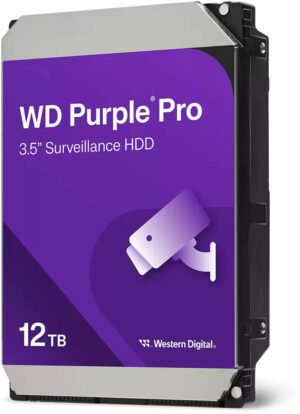 Western Digital Purple Pro 12TB Internal Hard Drive, 3.5-Inch Form Factor, SATA 6Gb/s Interface, 7200 RPM Speed, 512 MB Cache, Up to 272MB/s Transfer Rate