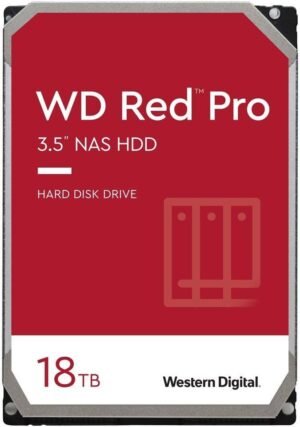 Western Digital Red Pro 18TB SATA III 3.5" Internal NAS HDD, 7200 rpm Speed, 512MB Cache, Up to 272 MB/s Sustained Transfer Rate1 Million Hours MTBF, NASware 3.0 Technolog