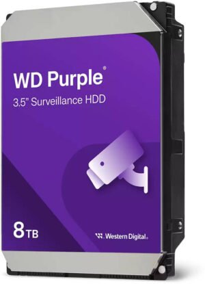 Western Digital Surveillance Hard Drive, 8TB Storage, SATA Interface, Up to 215MB/s Transfer Rate, Support for Multiple Cameras and Streams, All Frame Technology