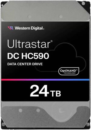 Western Digital Ultrastar DC HC590 Data Center Internal Hard Drive, 24TB Capacity, SATA 6 Gb/s, SAS Interface, CMR Technology, SE Security