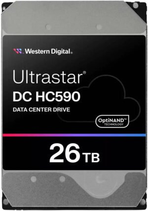 Western Digital Ultrastar DC HC590 Data Center Internal Hard Drive, 26TB Capacity, SATA 6 Gb/s, SATA Interface, CMR Technology, SE Security