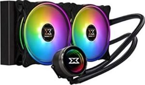 XIGMATEK Aurora 240 (AIO Liquid Cooler, Aura Illuminated Pump Head, 2x120mm AT120 Rainbow Fan, Reinforced Metal Backplate)
