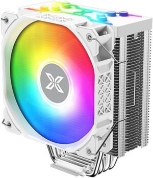 Xigmatek Air-Killer Pro Arctic CPU Cooler, 1800RPM Fan Speed, 82.2CFM Airflow, Hydraulic Bearing, X22A aRGB Fan, 25.3 dBA Fan Noise Level, 4-Pin (PWM) Fan Connector, White