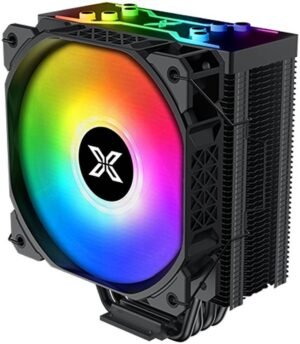 Xigmatek Air-Killer Pro CPU Cooler, 1800RPM Fan Speed, 82.2CFM Airflow, Hydraulic Bearing, X22A aRGB Fan, 25.3 dBA Fan Noise Level, 4-Pin (PWM) Fan Connector, Black
