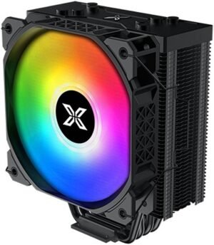 Xigmatek Air-Killer S CPU Cooler, 1800RPM Fan Speed, 82.2CFM Airflow, 25.3 dBA Fan Noise Level, X22C Rainbow LED Fan, 4-Pin (PWM) Fan Connector, Black