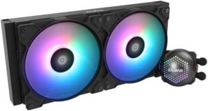 Zalman ALPHA 24 RGB Liquid CPU Cooler, 280mm Radiator, 140mm ARGB Fans with PWM Control, 1600 RPM Fan Speed, 83.07CFM Airflow, PWM Control, Intel / AMD, Black