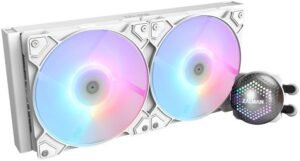 Zalman ALPHA 24 RGB Liquid CPU Cooler, 240mm Radiator, 120mm ARGB Fans with PWM Control, 1800 RPM Fan Speed, 71.1CFM Airflow, PWM Control, Intel / AMD, White