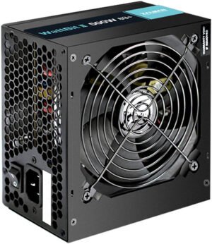 Zalman Wattbit II 500W Power Supply, Standard ATX Size, Sleeves Cable, Quiet 120 Fan, Honeycomb Ventilation, Non-Modular, RoHS Compliant, Black