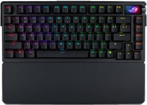 ASUS ROG Azoth Extreme Tri-Mode Mechanical Keyboard, NX Snow Switch, Anti-Ghosting, N-Key Rollover, Full-Color OLED Touchscreen, English - Arabic Layout, Black