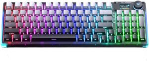 AULA F98 Pro V3 Wireless Gaming Keyboard, 96% Layout, 98-Key, Tri-Mode BT/2.4G/USB-C, Seiya Switch, Hot-Swappable Switches, TFT Screen, Gasket Mount, Knob Control, Gradient Gray