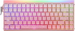 AULA HERO 84 HE 75% Wired Mechanical Keyboard, Hall Effect Magnetic Switches, Quick Trigger Mode, 8000Hz Polling Rate, RGB Backlit, Adjustable Start Point, 0.1ms Delay, Gradient Pink