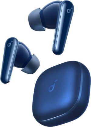 Anker Soundcore Liberty 5 Earbuds, 9.2mm Wool-Paper Diaphragm Drivers, Adaptive ANC 3.0, 6 Mics with Al, Dolby Audio, HearID 4.0, Bluetooth 5.4, IP55 Water and Dust-Resistant, Navy Blue