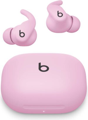 Beats Powerbeats Fit True Wireless Earbuds, Secure-Fit Wingtips, ANC & Transparency Mode, 30H Battery, Sweat Resistant, Spatial Audio, iOS & Android, On-Device Controls, Power Pink