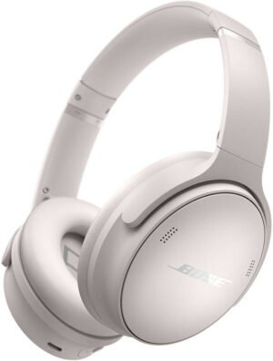 Bose QuietComfort Wireless Bluetooth Over-Ear Headphones, Hybrid Noise Canceling, Up to 24-Hour Playback, Adjustable EQ, Bose SimpleSync and Spotify Tap Support, White Smoke