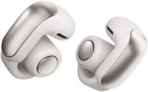 Bose Ultra Open Earbuds with OpenAudio Technology, Open Ear Wireless Earbuds, Bluetooth v5.3 Connectivity, Up to 48 Hours of Battery Life, IPX4 Rated Protection, White Smoke