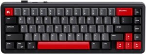 Cybeart Akula 65 Signature Edition Gaming Keyboard, 65% Layout, Pre-Lubed Switches, Hot-Swappable, RGB Backlit, Full-Size Wired USB-C Keyboard with Media Knob, Black/Red/Gray