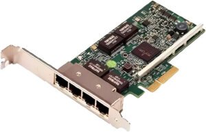 DELL Broadcom 5719 QP 1Gb Network Interface Card, Plug-in Card with Full Height, 1 Gbps Data Transfer Rate, PCI Express, Gigabit RJ45 Ethernet x 4, 10Mb LAN, 100Mb LAN, GigE