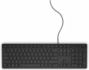 Dell KB216 Multimedia Wired Keyboard, Comfortable, Desk-Centric Design, Chiclet Keys, Hot Keys Function, Plunger Technology, USB Interface, US English Layout, Black