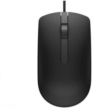 Dell MS116 USB Wired Optical Mouse, 1000 DPI Optical Tracking, 6ft Cable, Black