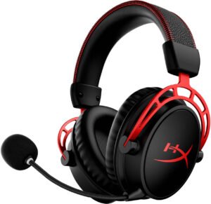 HyperX Cloud Alpha Wireless Gaming Headset, 50mm HyperX Dual Chamber Drivers,300 Hours of Battery, Detachable Noise-Cancelling Mic, Led Indicator, 15 Hz- 21 kHz Frequency Response, Black/Red