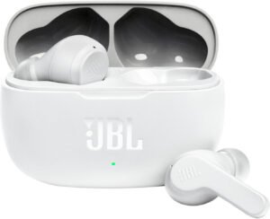 JBL Wave200 True Wireless Earbuds, 8mm Driver, 20 Hz 20 kHz Frequency Response, Built-in Microphone, Bluetooth 5.0, Hands-Free Calling, Up To 20 Hours PlayTime, White