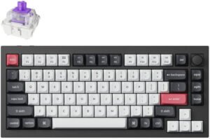 Keychron Q1 HE QMK Wireless Mechanical Keyboard, Gateron Double-Rail Magnetic Nebula Switches, Fully Assembled Knob, OSA PBT Keycaps, Tri-Mode Connectivity, ENG-ARAB Layout, Carbon Black