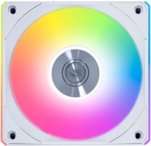 Lian-Li UNI FAN CL Wireless Reverse Case Fan, 120mm Fan Size, 2100 RPM Fan Speed, 72.73 CFM Fan Airflow, FDB Bearing Type, PBT / PC / Aluminum Materials, Single Pack, White