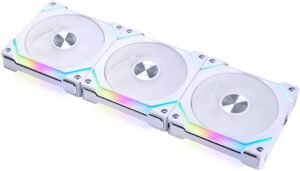 Lian-Li UNI FAN SL V2 Revolutionized Daisy-Chain ARGB Fan, Modular 120mm Fans, Up to 2000 RPM Fan Speed, 64.5 CFM Airflow, Sophisticate Lighting Effects, 3 Pack, White