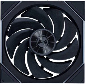 Lian-Li UNI FAN TL Wireless Reverse Case Fan, 140mm Fan Size, 1800 RPM Fan Speed, 103.9 CFM Fan Airflow, Fluid Dynamic Bearing, 4-PIN PWM, PA66 LCP, Single Pack, Black