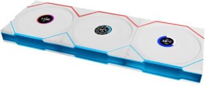 Lian-Li UNI FAN TL120 LCD Reverse Blade Wireless Case Fan, 1.6" LCD Screen Display, 3x 120mm RGB Fans, 1900 RPM Fan Speed, 54.3 CFM Fan AirFlow, PBT&PA66, FDB Type, Controller, White