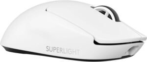 Logitech G PRO X Superlight 2 Lightspeed Wireless Gaming Mouse, Lightforce Hybrid Switches, HERO 2 Sensor with 32,000 DPI, 5 Prog Buttons, Up to 95H Battery Life, USB-C, PC Mac, White