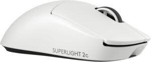 Logitech G Pro X Superlight 2c Wireless Gaming Mouse, 5 Buttons, 44K DPI, HERO 2 Sensor, 888 IPS Speed, 88G Acceleration, 8000Hz Polling Rate, Up to 95H Battery, White