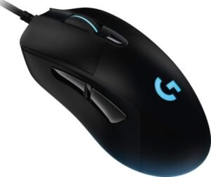 Logitech G403 HERO 16K Wired Gaming Mouse, LIGHTSYNC RGB, Lightweight 87 g + 10 g Optional, Braided Cable, 16000 DPI, Rubber Side Grips