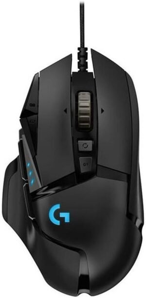 Logitech G502 HERO Wired USB Gaming Mouse, 200 to 16,000 dpi HERO Sensor, Hyper-fast Scroll Wheel, Customizable RBG Lighting, 11 Prog Buttons, Adjustable Weight System, Black