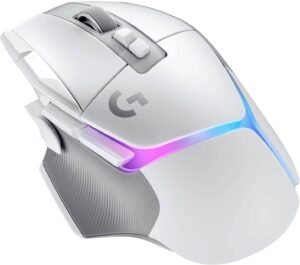 Logitech G502 X Plus Wireless Gaming Mouse, Lightspeed Wireless Connectivity, 8 Zone RGB Lighting, HERO 25K Sensor, 25600dpi Resolution, 40G2 Acceleration, USB-C, 120H Battery Life, White