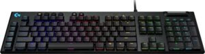 Logitech G815 Lightsync RGB Low-Profile GL Tactile Mechanical Gaming Keyboard, US English Layout, Black