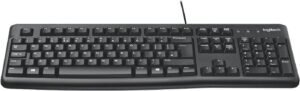 Logitech K120 Wired BUSiness Keyboard For Windows Or Linux, USb Plug-And-Play, Full-Size, Spill Resistant, Curved Space Bar, Pc / Laptop, English/Arabic Layout - Black