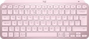 Logitech MX Keys Mini Minimalist Wireless Illuminated Keyboard, Bluetooth / USB-C Connector, 10m Range, US International Qwerty, Rose Pink