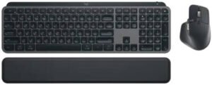 Logitech MX Keys S Combo, Performance Wireless Keyboard and Mouse with Palm Rest, Customizable Illumination, Fast Scrolling, Bluetooth, USB C, Graphite
